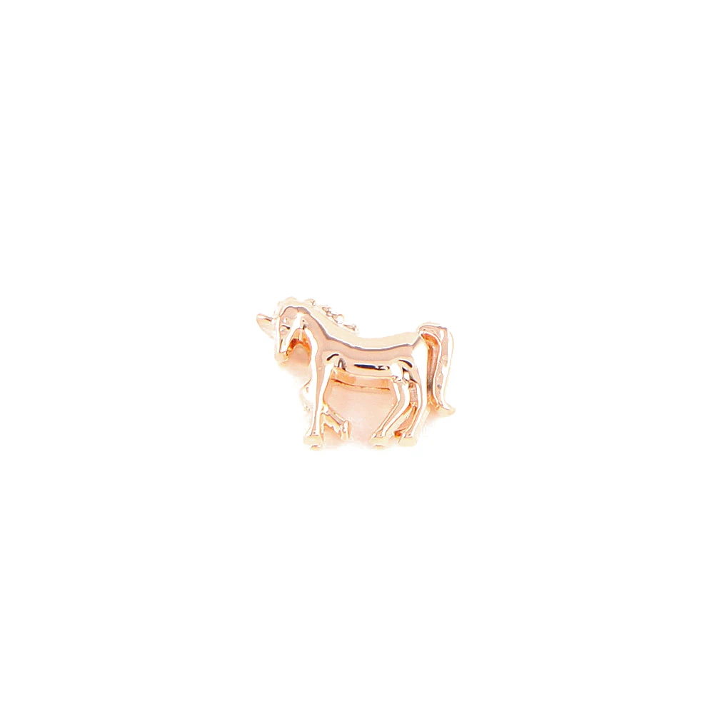 SANSHOOR Jewelry Silver Gold Unicorn Horse Slide Charms Keeper Fit 10mm Stainless Steel Mesh Bracelet for DIY Accessories Making | Украшения