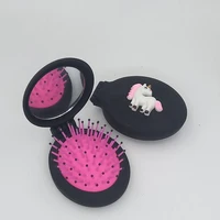 unicorn or hello kt travel hair brush massage combs with mirrors portable makeup combs traveling style airbag combs