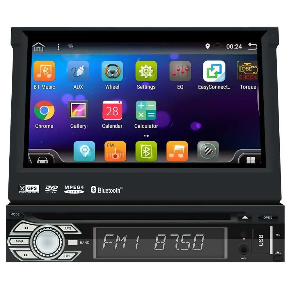 1 Din 7 &quotAndroid 6 0 в тире Bluetooth Радио dvd плеер gps навигация Wi Fi рулевое колесо
