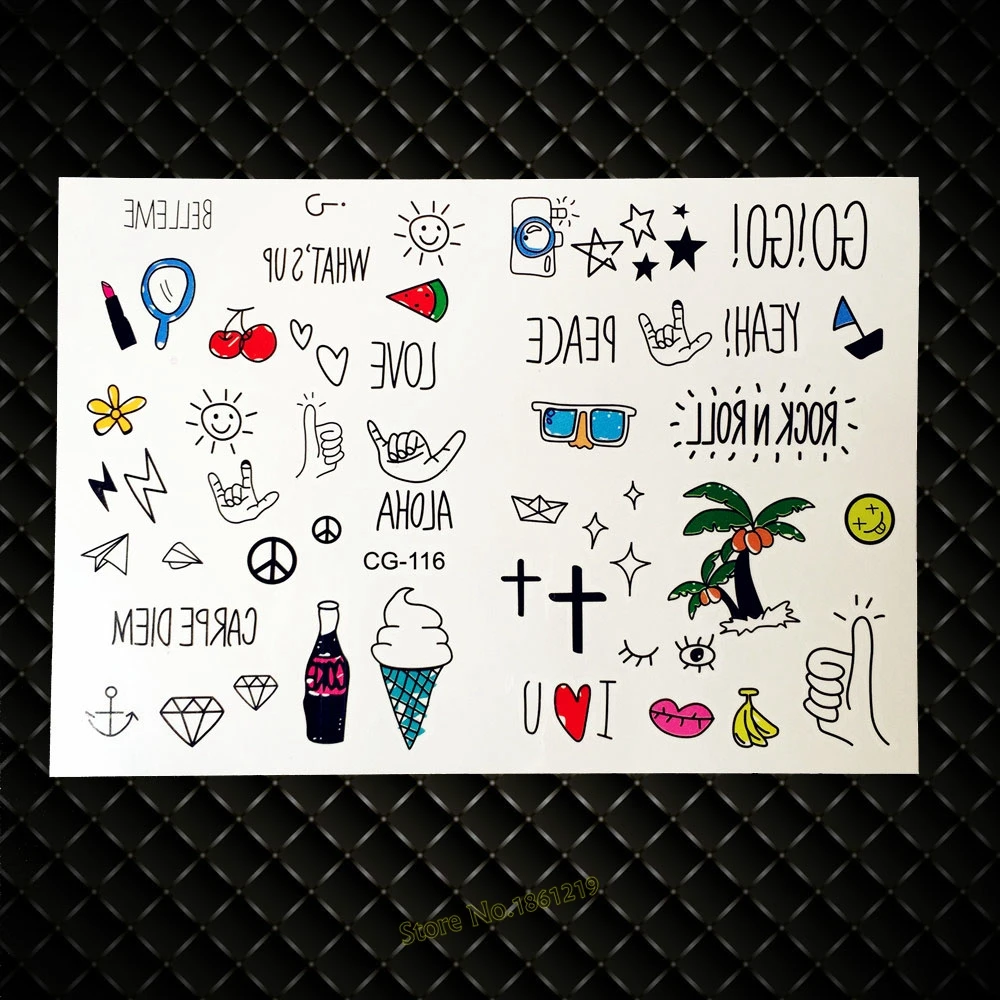 Милая Черная любовь Бог Купидон временная татуировка цветок луна фея