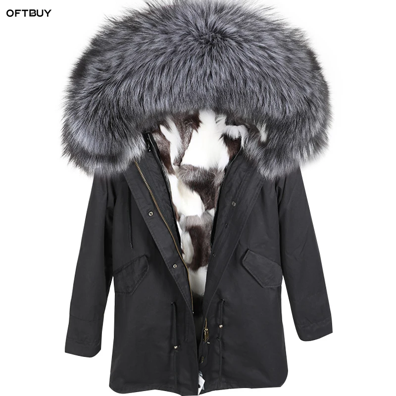 OFTBUY/2021 парка пальто с натуральным мехом зимняя куртка для женщин натуральный мех