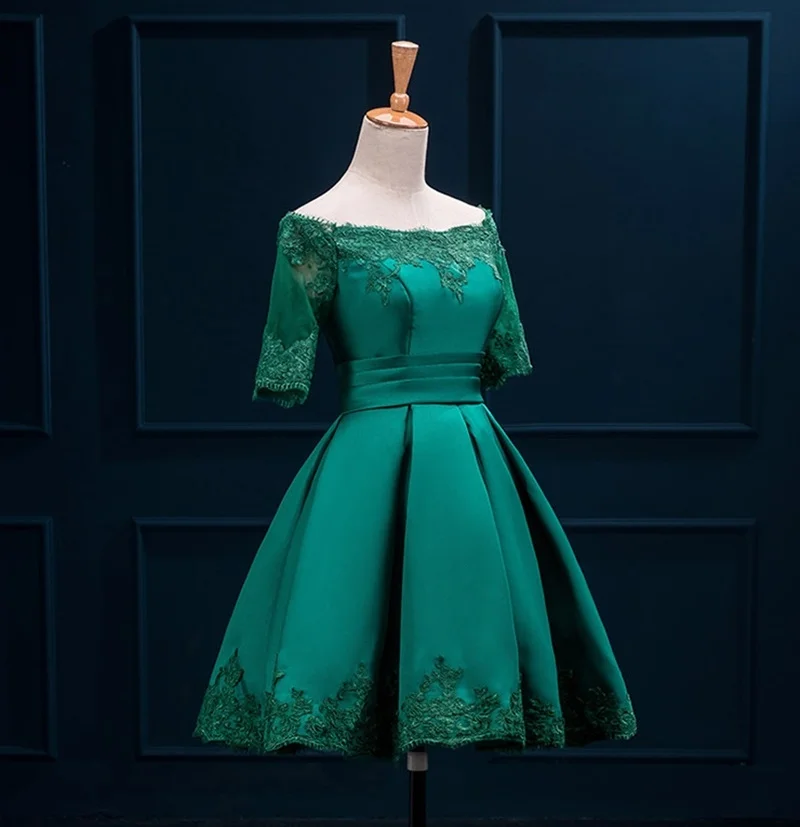 Однотонное платье для свадебной вечеринки, платье Fiesta Vestido, пышные платья с открытыми плечами для выпускного вечера, короткие платья подружек невесты TS1702