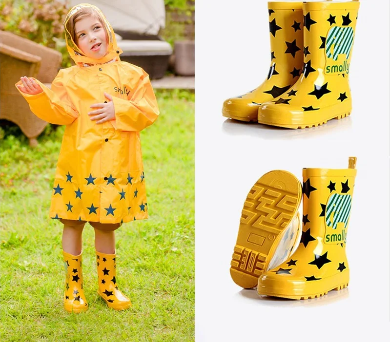 Детские резиновые сапоги новая модель 2019 высокие дождевые для девочек и
