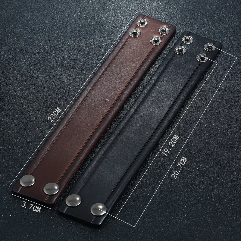 Простой повседневный винтажный Широкий Кожаный Браслет-манжета ручной работы в