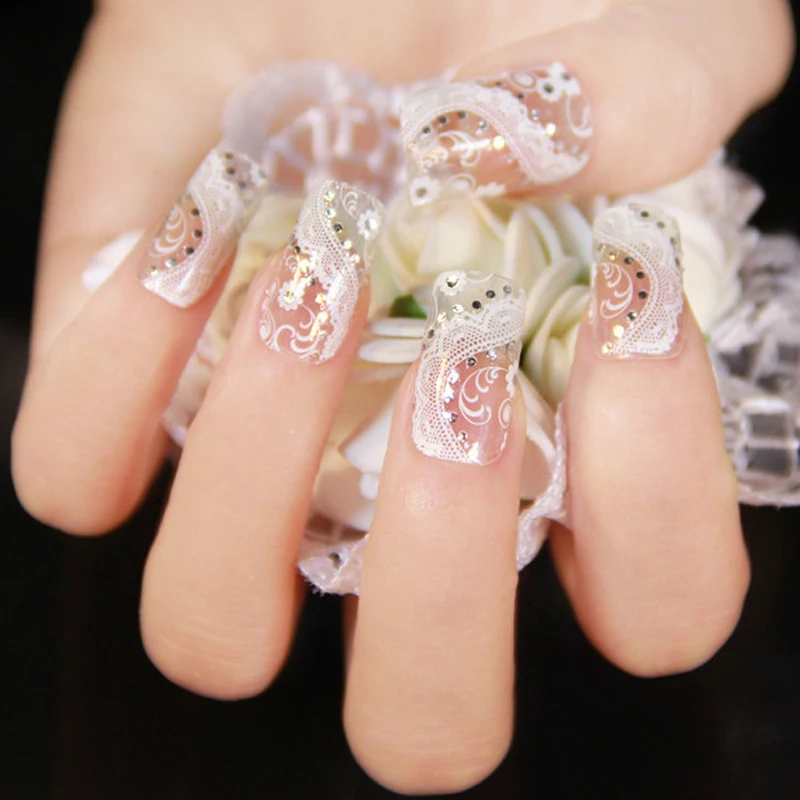 1 шт. белые 3d кружевные наклейки для ногтей | Красота и здоровье