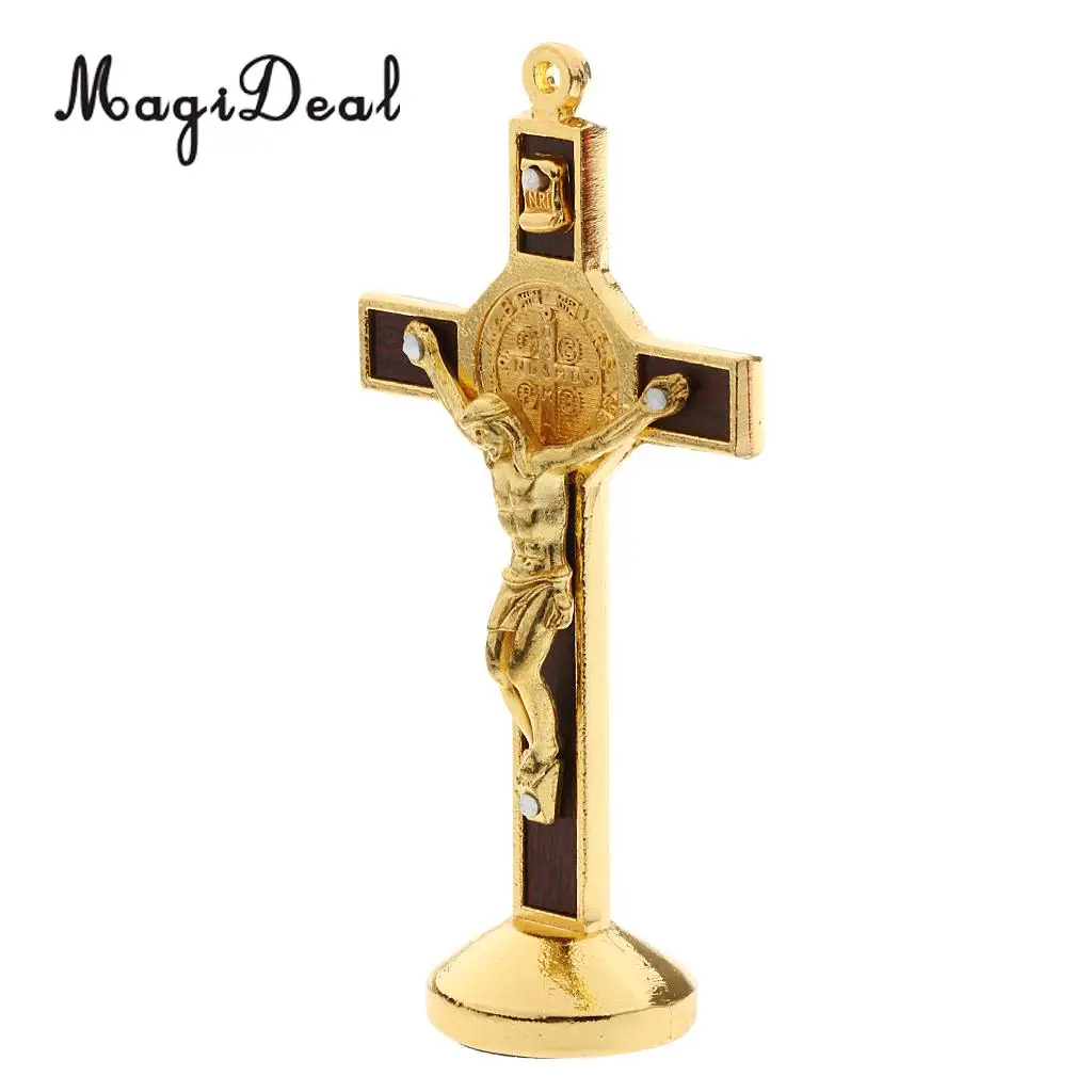 2 шт. фигурки распятия Иисуса Христа на подставке кресты для украшения дома