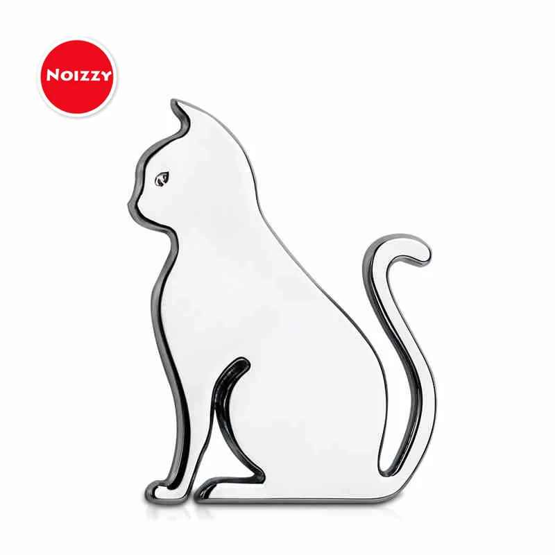 

NOIZZY 2019 модный питомец кот Шарм Котенок Авто Наклейка черная эмблема 100% металлический 3D значок хром тюнинг мотоцикла стиль