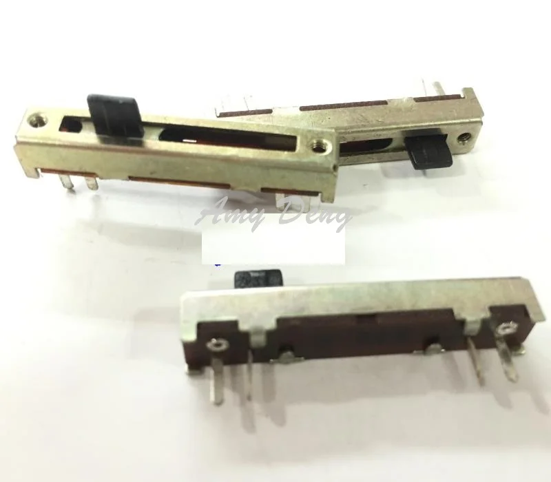 

20pcs/lot 3.5 cm slide potentiometer single joint B20K shaft length 4MM mixer straight slide volume potentiometer 4 feet