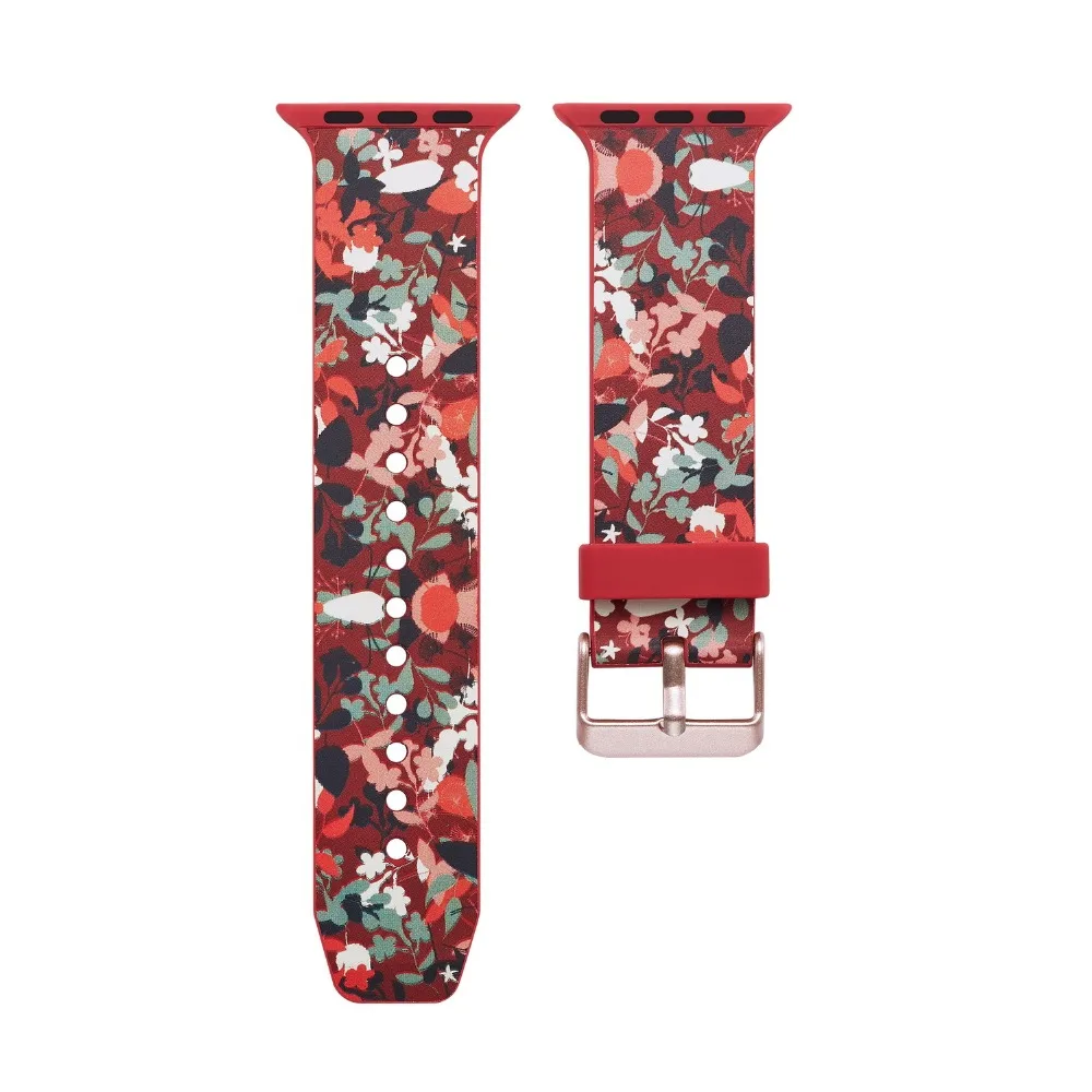 Camouflage flowers print Colorful Silicone Replacement Sport Band For Apple Watch Series1234 Strap iWatch Sports Edition | Наручные часы