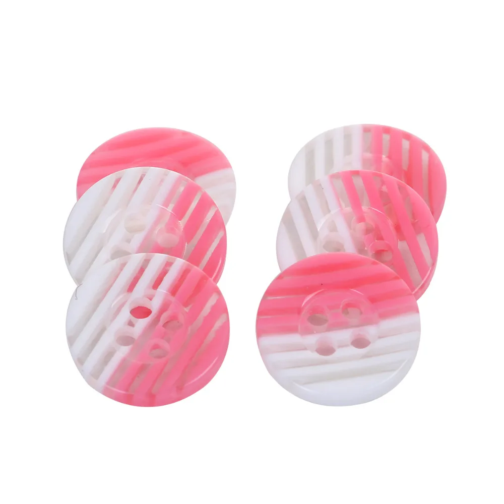 Doreenbeads 20 шт. 1.25 см красочные полосы смолы Пуговицы круглый 4-отверстия Кнопка для