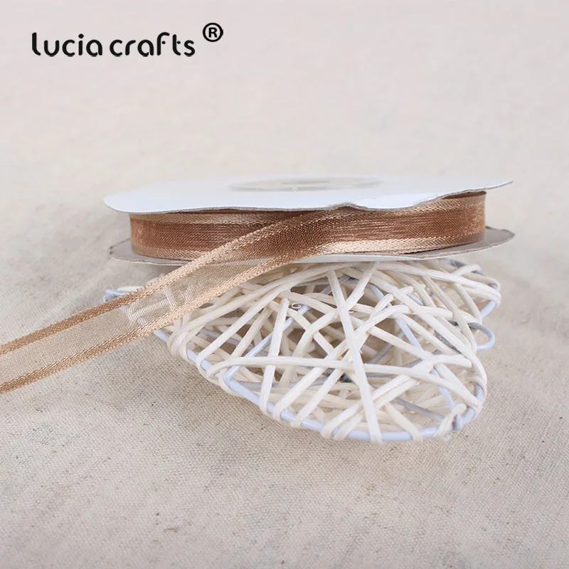 Lucia crafts 3/8 ''10 мм органза лента ручной работы пошив одежды «сделай сам» и аксессуары для волос бант 1 рулон/5 рулон, 25y/рулон U0301 - Цвет: color 11