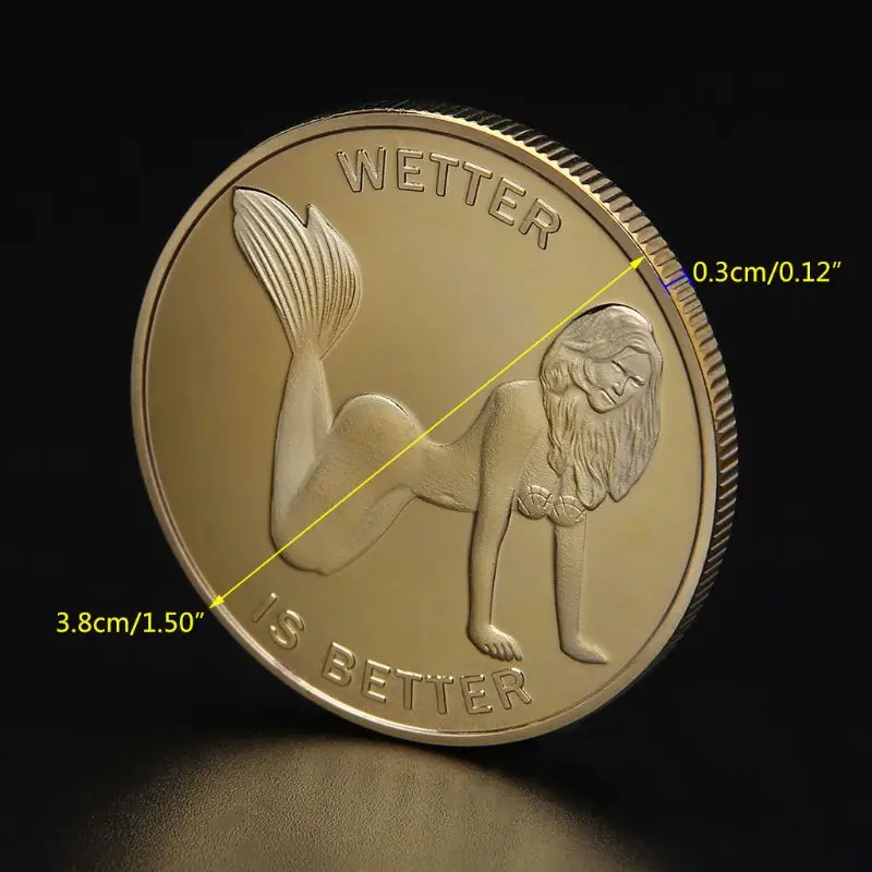 Памятная монета рыбий хвост Женская коллекция красоты искусство сувенир