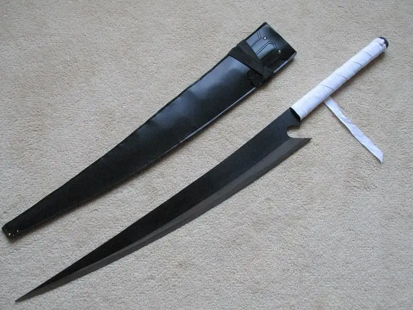 S3135 аниме Блич Ичиго Куросаки TENSA ZANGETSU меч ружье металлическое лезвие 40 7"|blade