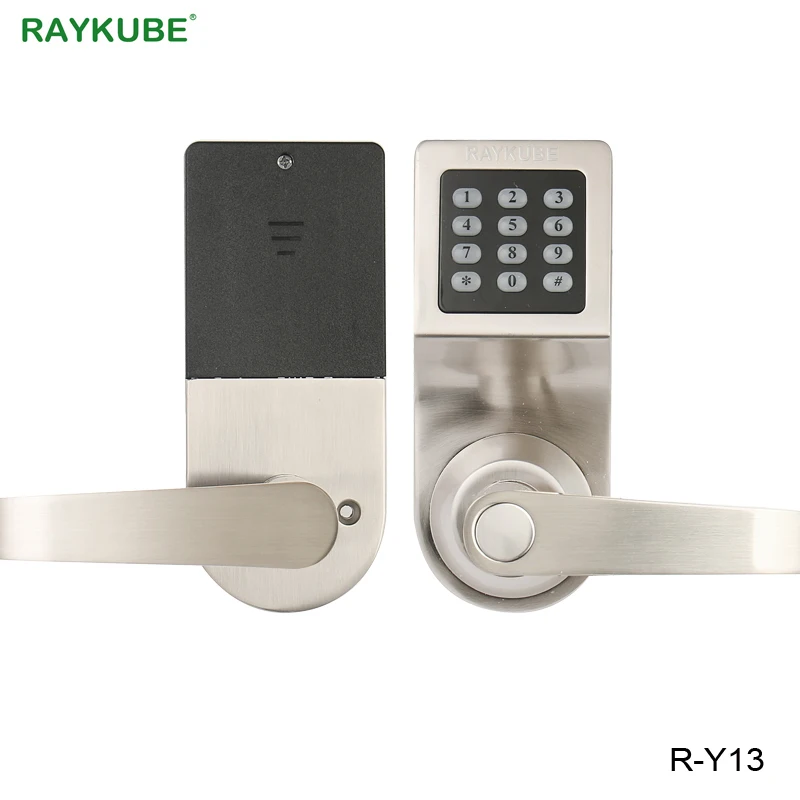 RAYKUBE цифровой электронный дверной замок с RFID пароль клавиатуры дистанционное