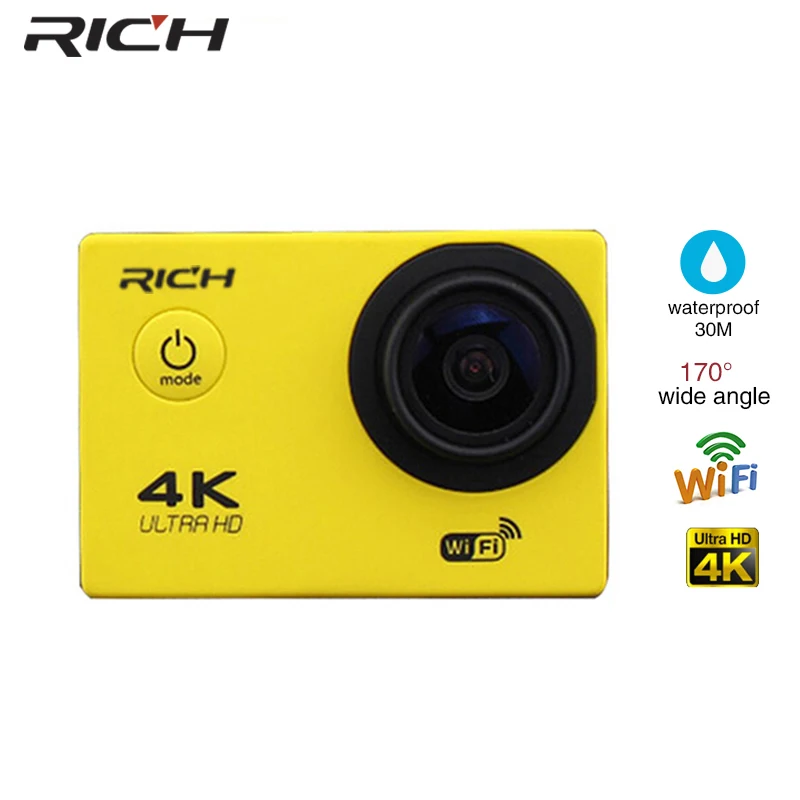 Богатая Спортивная камера s 170 2,0 дюймов FHD 1080P WiFi Экшн-камера s Спорт на открытом воздухе DV Шлем камера велосипед экшн Спортивная камера