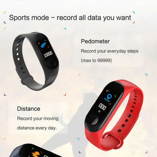 

Smart Wristband Bracelet Watch Heart Rate Monitor Blood Pressure Fitness Tracker