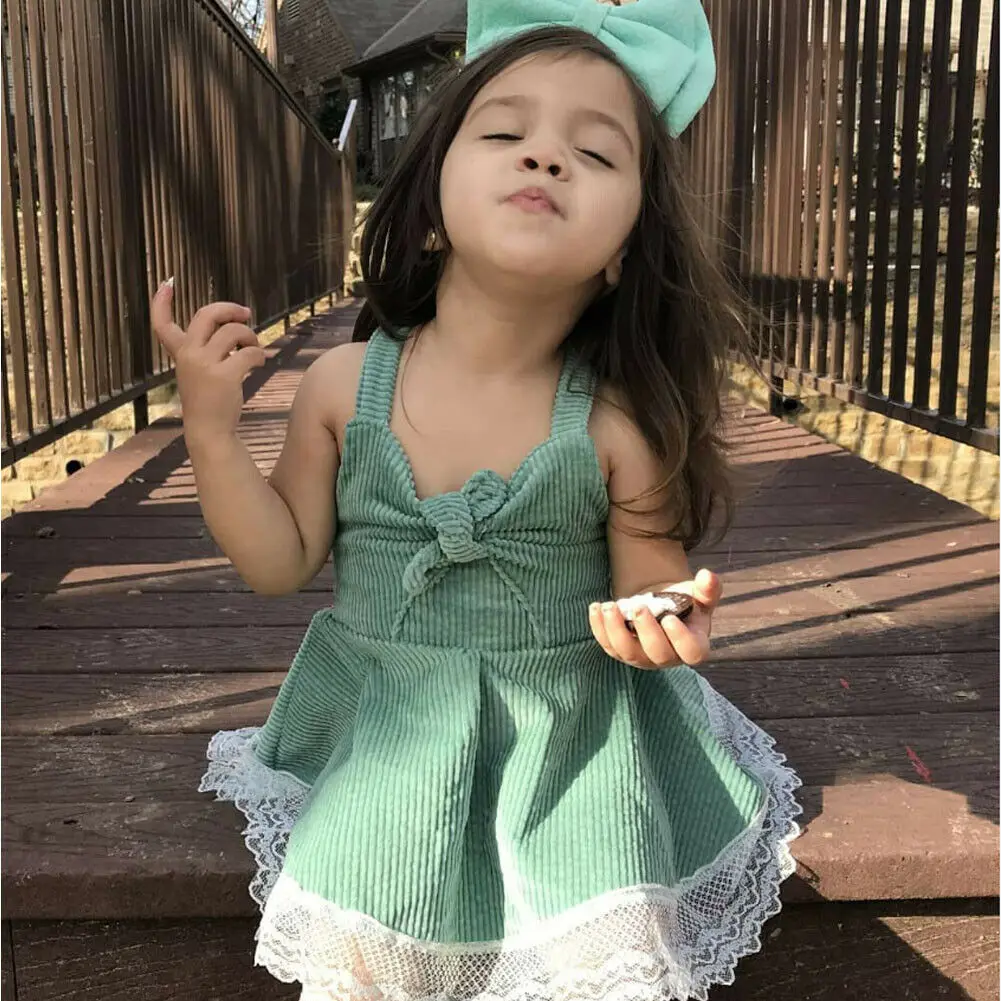 IMCUTE Summer New Sweet Princess Tulle Tutu Dresses Kids Baby Girl Lace Dress | Детская одежда и обувь