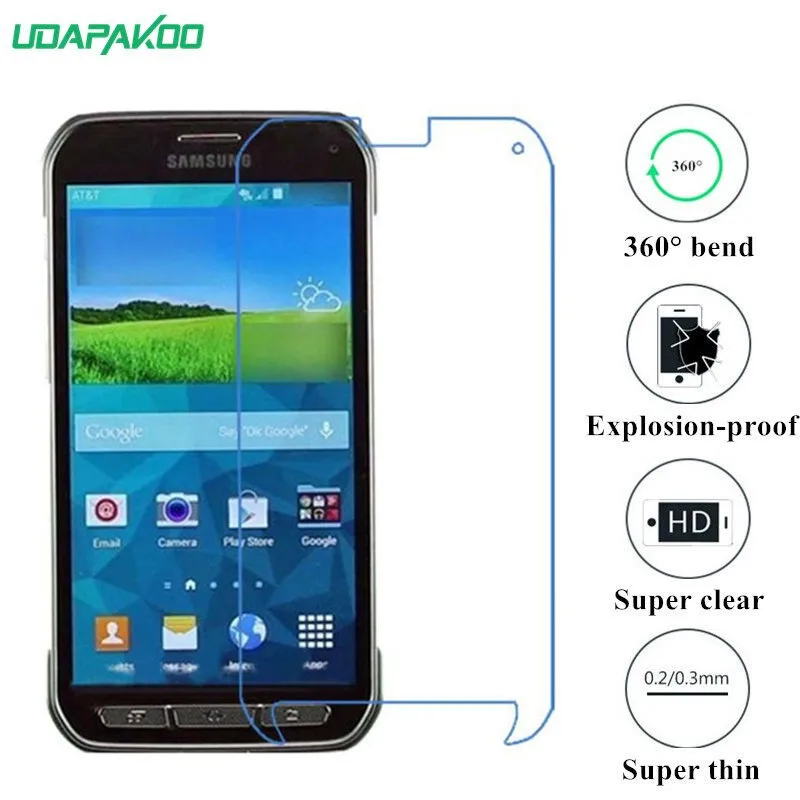 Udapakoo прозрачная закаленная (мягкое стекло) пленка для Sumsung Galaxy S5 Active G870 нано