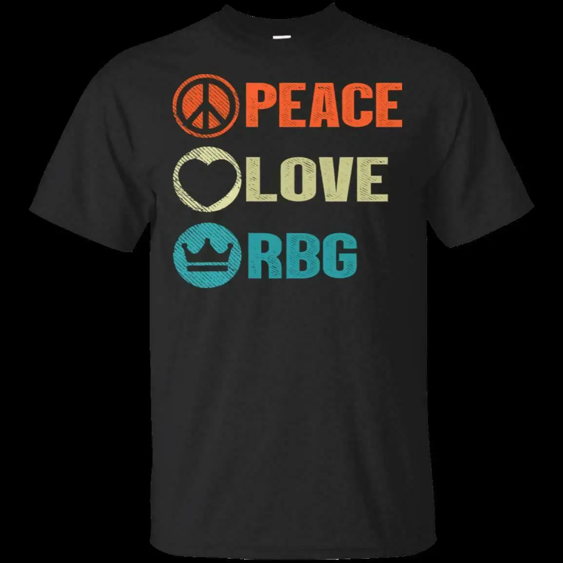 Футболка с надписью Peace Love RBG Ruth Bader Гинзбург Подарочная футболка S-3XL бесплатная