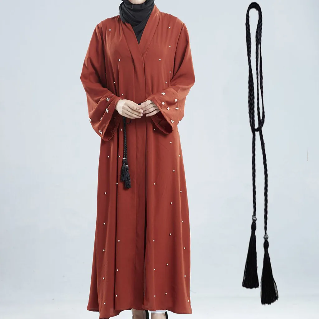 2 стиля мусульманская абайя женская одежда полиэстер спереди OpenOrganzaCocktail длинный