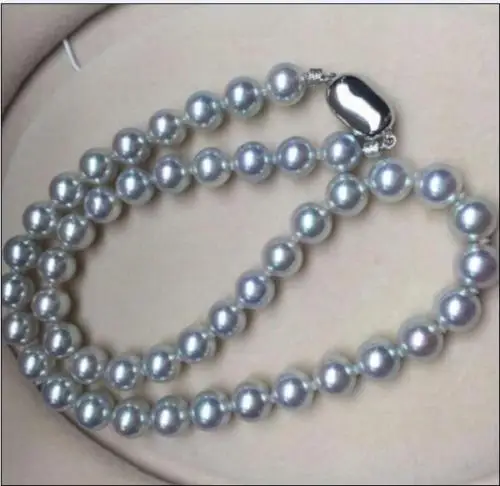 

Лидер продаж, огромное элегантное серебристое и серое жемчужное ожерелье с жемчугом размером 11-12 мм ААА, 18 дюймов, бесплатная доставка