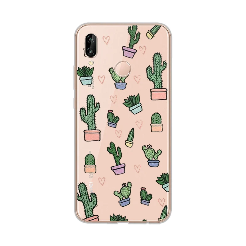 ciciber Phone Cases for Huawei P20 P8 P9 P10 Mate 20 10 9 Lite 2017 X Pro Soft TPU Back Cover P Smart 2019 Cactus |
