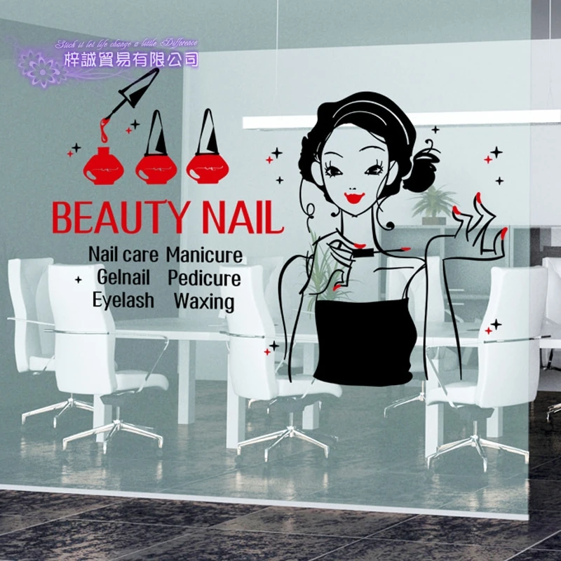 

Nail Salon Sticker Spa Massage Decal Beauty Posters Vinyl Wall Decals Decor Mural Beauty Salon Sticker