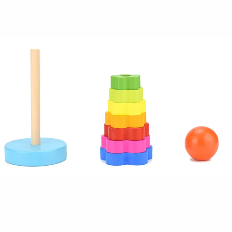 DIY детские игрушки Радуга Jenga деревянные строительные Конструкторы складной башня круг красочные Dvelopment игрушки раннего развития для детей
