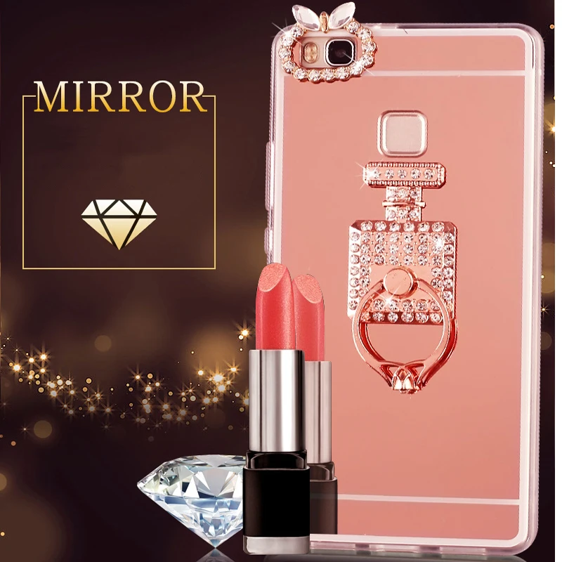 Perfume Bottle Finger Ring Holder Mirror Covers For Huawei P20 Pro Lite P10 P9 P8 Plus 2017 Honor 8 9 V8 Nova Cases Shell |