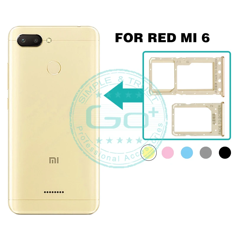 Для Xiaomi Redmi 6 двойной лоток со слотом для сим карты держатель Micro SIM + карт памяти SD
