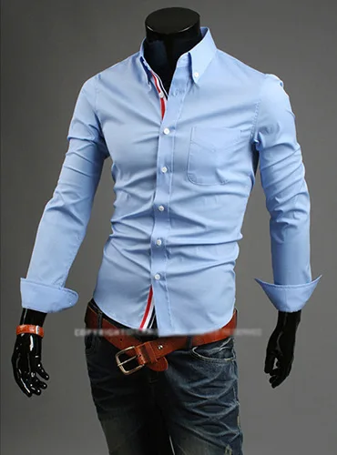 Прямая поставка мужские рубашки размера плюс Новое поступление облегающее