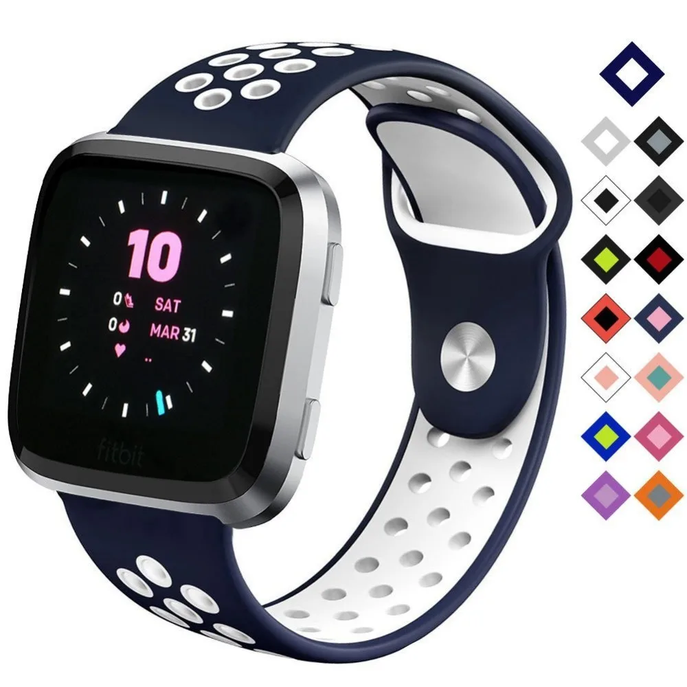 Классический силиконовый ремешок Frontier с круглым отверстием для смарт часов Fitbit