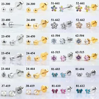 showlove 12 pair surgical steel flower butterfly full moon sterile ear studs tragus cartilage earring piercing body jewelry 20g