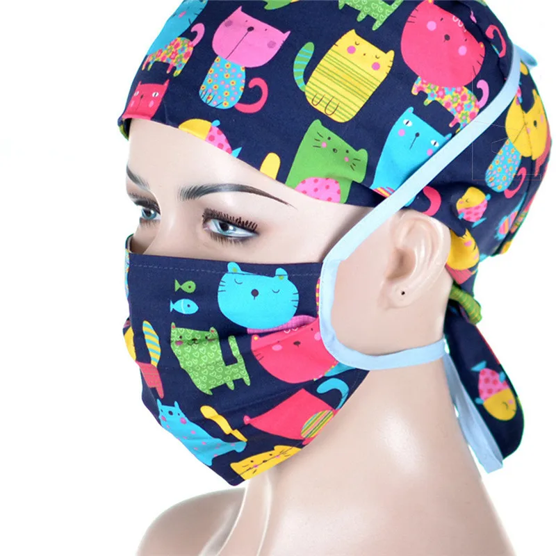Only Mask 4 Медицинские маски унисекс с животным узором, хирургический скраб-маска, хлопок, регулируемые качественные маски для больниц или работы, ремешки для стоматолога - Цвет: Only Mask 4