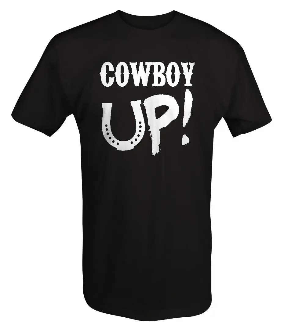 

Hot Sale 100& Cotton Cowboy Up! Lucky Horseshoe Rodeo Hat Boots T Shirt Summer Style Tee Shirt