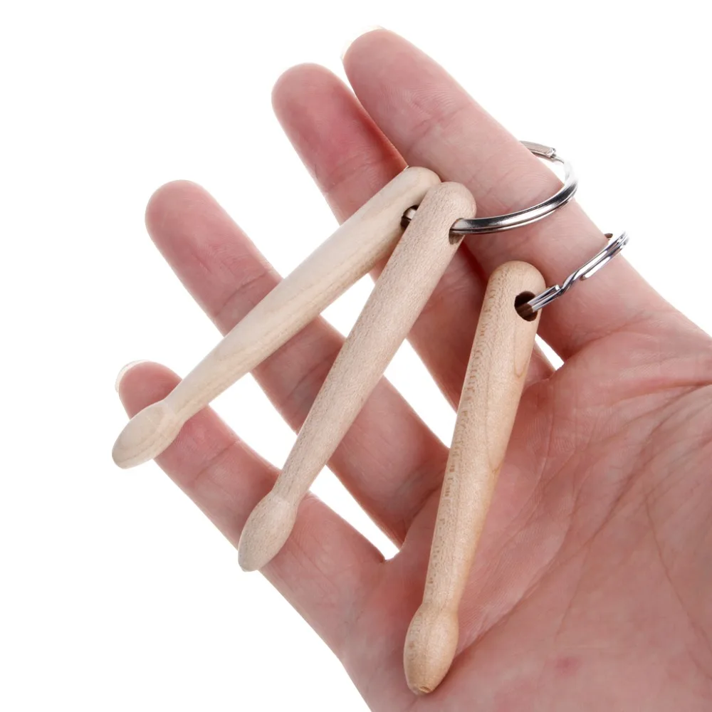 

Mini Drum Sticks Keychain Wood Drumsticks Percussion Key Ring Chain Keyrings