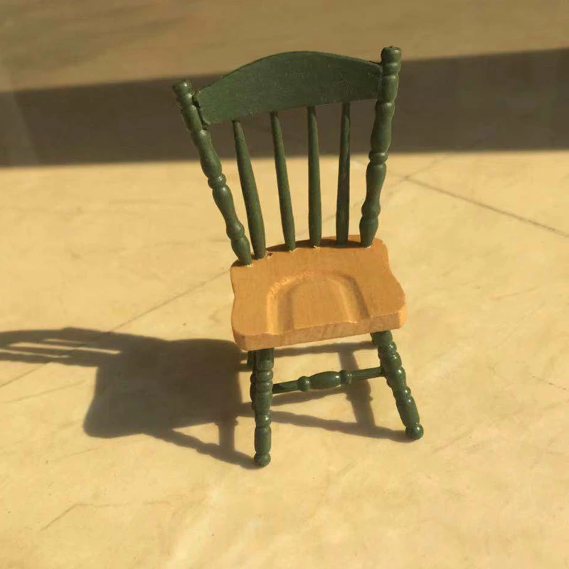 

G05-X5075 children baby gift Toy 1:12 Dollhouse mini Furniture Miniature rement DIY Green chair 1pcs