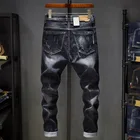 Джинсы Robin мужские рваные в стиле хип-хоп, модные Брендовые однотонные хлопковые брюки полной длины, средняя длина, черные, весна-осень 2020