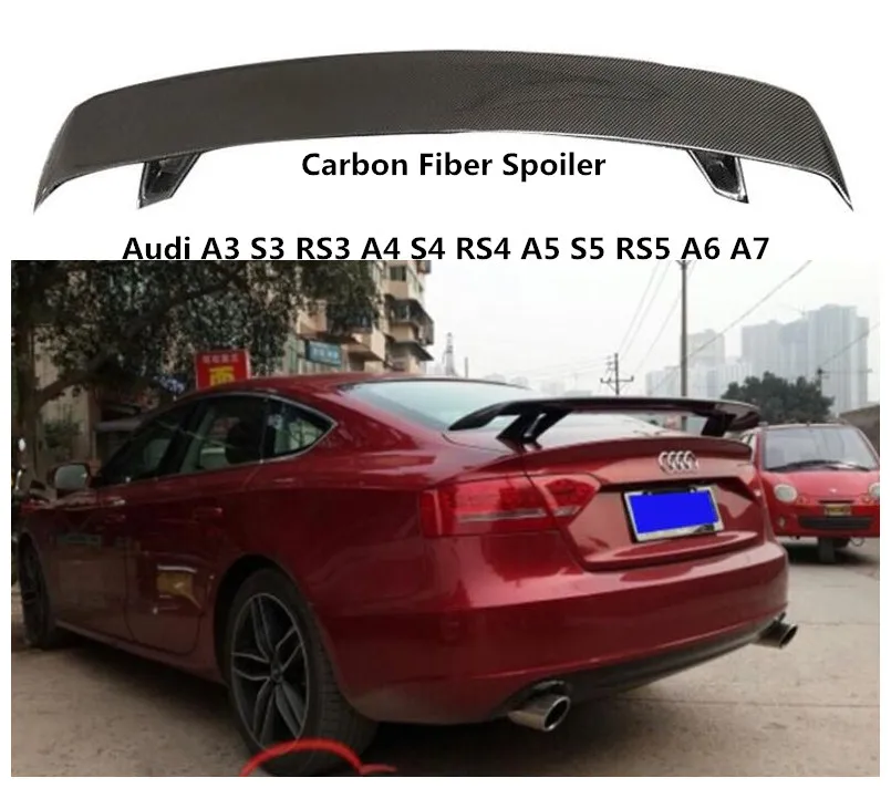 Спойлер из углеродного волокна для Audi TT A3 S3 RS3 A4 S4 RS4 A5 S5 RS5 A6 S6 A7 S7 2009 2019 высокое