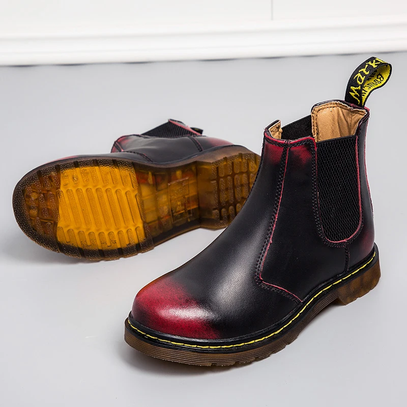 Winter Genuine Leather Men Boots Slip On Breathable Casual Martin Fashion Motorcycles Ankle Botas Plus Size38-45 | Обувь