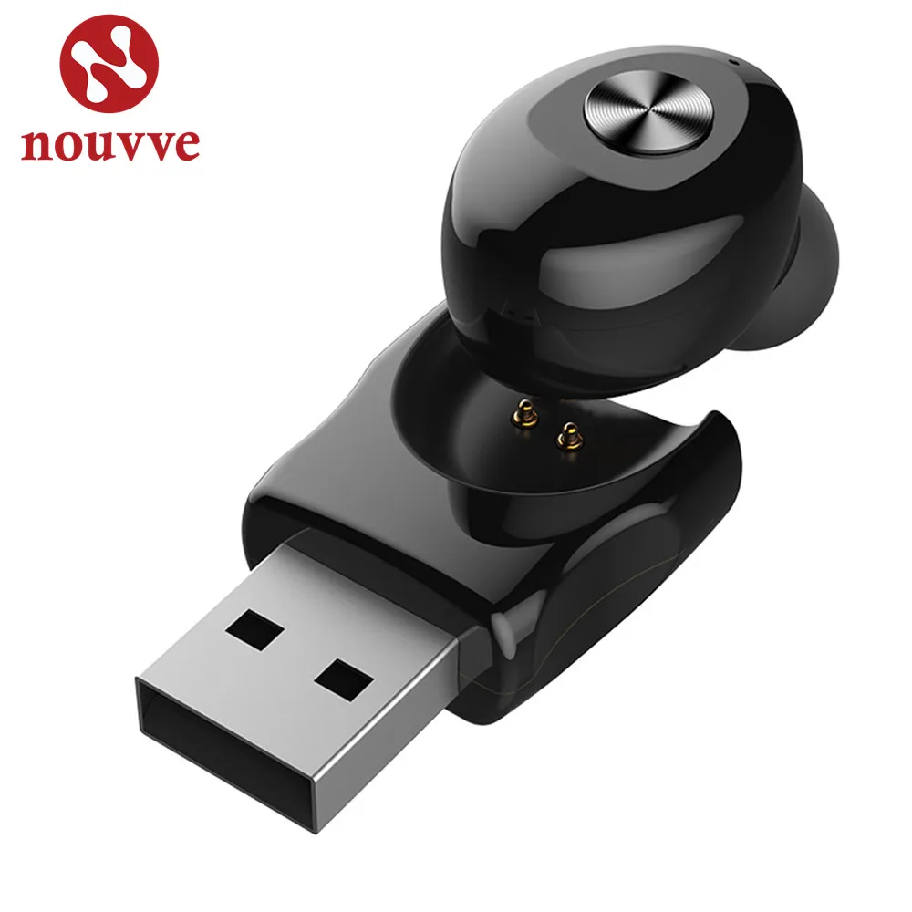 NOUVVE Mini Bluetooth Беспроводной наушники беспроводные наушники USB Магнитный зарядный Bluetooth гарнитура с микрофоном для iPhone samsu