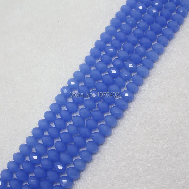 

Mini. order is $7! 6x8mm Faceted Deep Blue Glass Round Loose Beads 15''