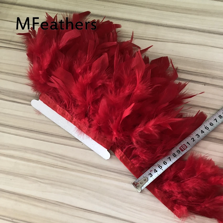 Wholesale 10Meters Dyed Red Turkey feather fringe trims 10-15cm 4-6inches chandelle marabou trimming skirt dress | Дом и сад