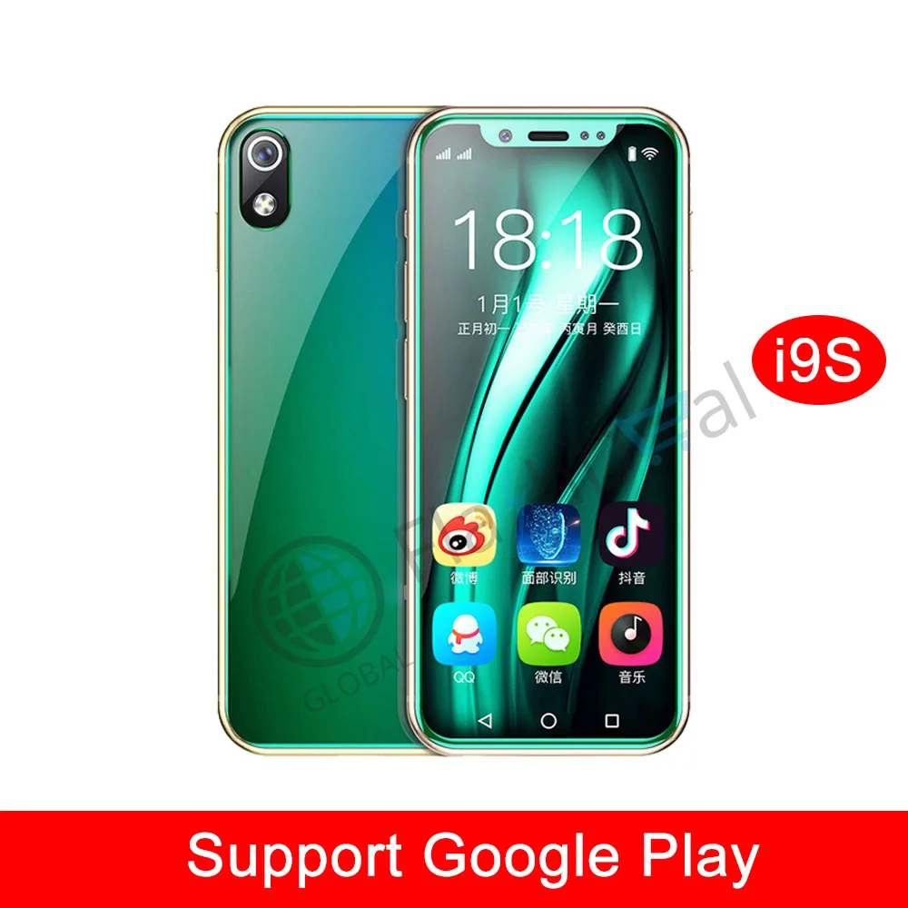 Супер Мини K-touch i9S мобильный телефон 16 Гб rom Celular Android Google Play Store смартфон разблокировка лица gps wifi мобильный телефон - Цвет: i9s Green