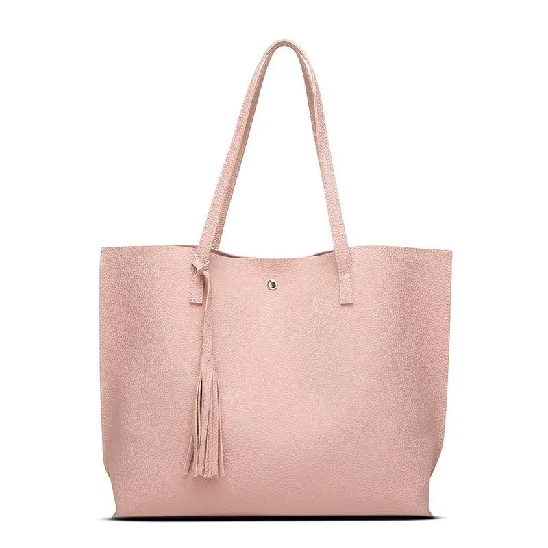 Pink women bag Большая вместительная сумка для покупок на выходные женская сумка из искусственной кожи женская сумка-мессенджер женская сумка через плечо - Цвет: Pink women bag