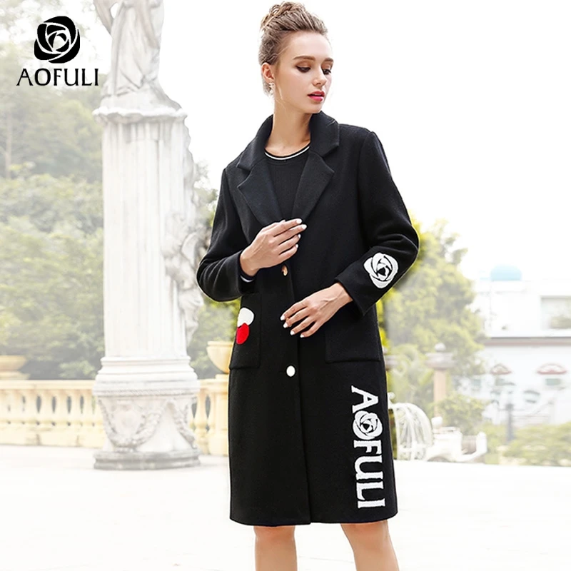 M/L/XL/2XL модное Брендовое шерстяное пальто зимние длинные топы с длинными рукавами