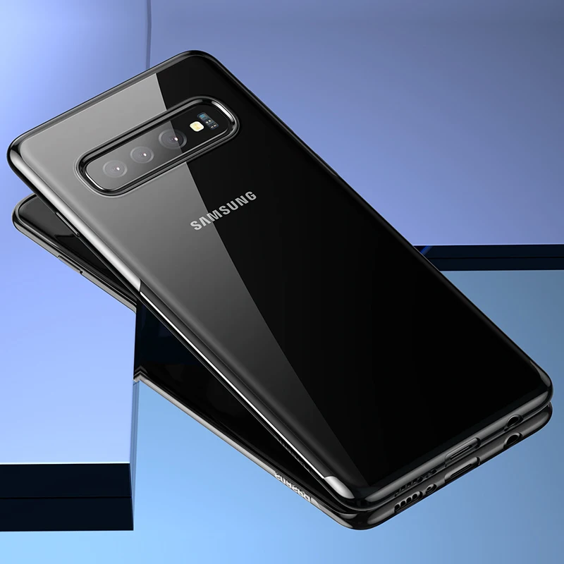 Black Роскошный чехол для телефона Baseus с покрытием для samsung Galaxy S10 Plus, Ультратонкий Мягкий ТПУ силиконовый чехол для Galaxy s10 Fundas - Цвет: Black