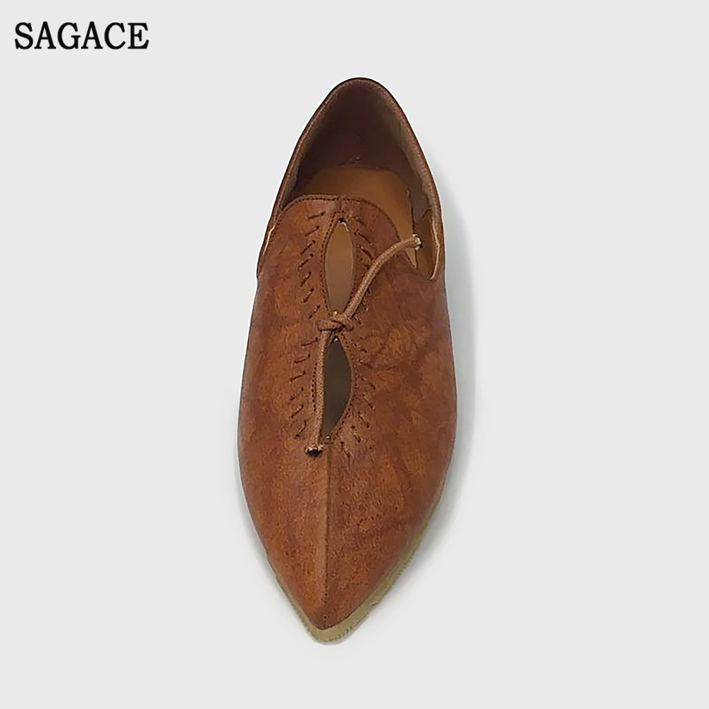 Женские туфли лодочки в римском стиле SAGACE винтажные Туфли гладиаторы без