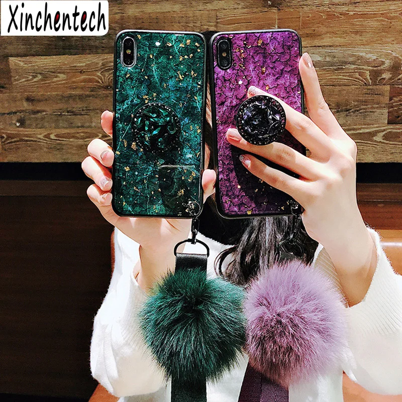 Роскошный блестящий Мраморный чехол для телефона Apple iPhone X XR XS Max 7 8 Plus силиконовый