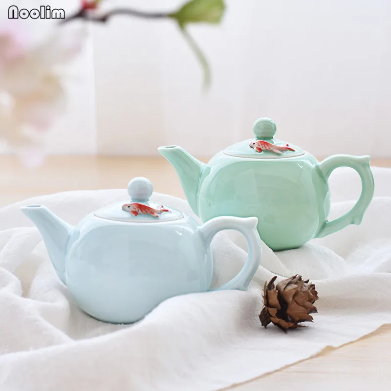 NOOLIM 200 мл керамический чайный горшок для рыбы Celadon ручной работы фарфор кунг-фу